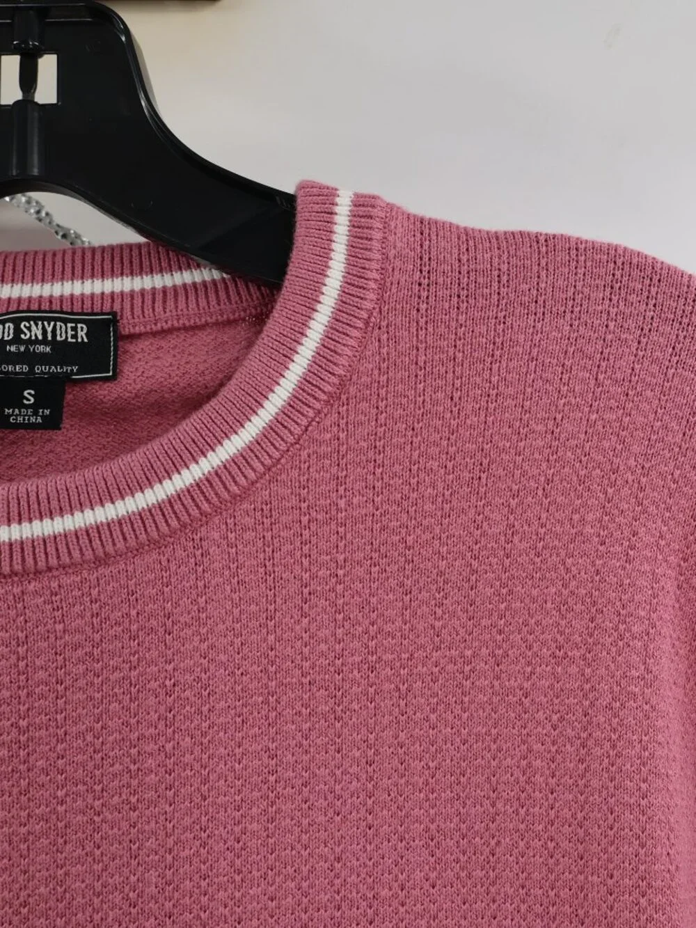 Todd Snyder Sweater Mens Small Cotton Textured Crewneck Long Sleeve Knit pink